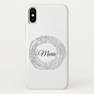 jouw naam glitter-kleurrijk toevoegen uw C iPhone X Hoesje