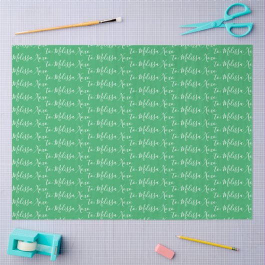 Jouw naam Green Tissuepapier (Craft)