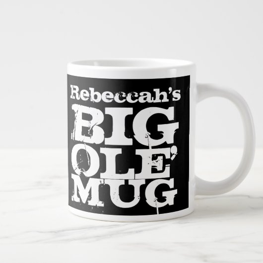 JOUW NAAM Grote Ole 'Mok, Reuzenjumbo Koffie Mok (Rechts)