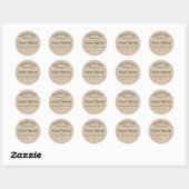 Jouw naam Handgemaakt door ronde Sticker burlap ga (Vel)