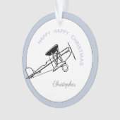 jouw naam here Boy Airplane kerstversiering Ornament (voorkant)