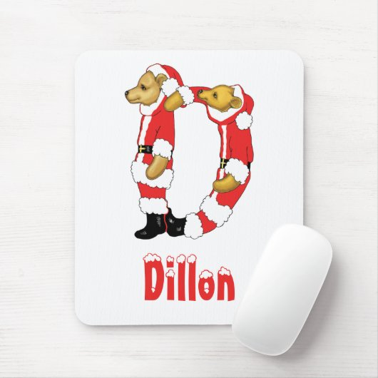 jouw naam hier! Aangepaste letter D Teddy Bear San Muismat (Met muis)