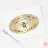Jouw naam Hier Goud  Honey Jar Ovaal Label (Envelop)