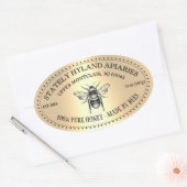 Jouw naam Hier Goud  Honey Jar Ovaal Label (Envelop)