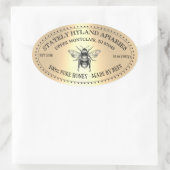 Jouw naam Hier Goud  Honey Jar Ovaal Label (Tas)