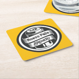 Jouw naam Hier Logo Brouwerij Thema Vierkante Kartonnen Onderzetter