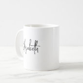Jouw naam hier Moderne Sjabloon handschrift Koffiemok (Voorkant links)