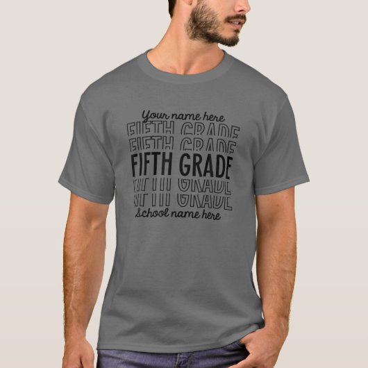 Jouw naam hier Vijfde Gradiëntnaam hier Terug naar T-shirt (Voorkant)