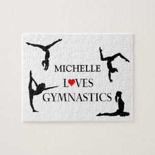 "JOUW NAAM" houdt van gymnastiek Legpuzzel