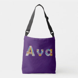 Jouw naam in akkerblokletters / Ava Crossbody Tas