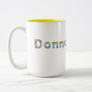 Jouw naam in akkerblokletters / Donna Two-Tone Tweekleurige Koffiemok