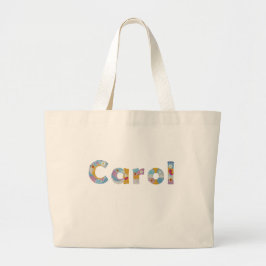 Jouw naam in artsy florale letters / Carol Grote Tote Bag