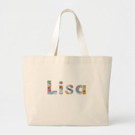 Jouw naam in artsy florale letters / Lisa Grote Tote Bag