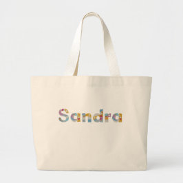 Jouw naam in artsy florale letters / Sandra Grote Tote Bag