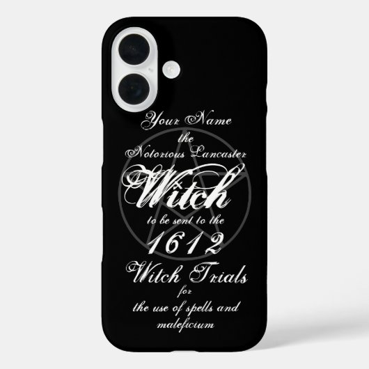 Jouw naam in beruchte heksenprocessen zwart Case-Mate iPhone case (Achterkant)