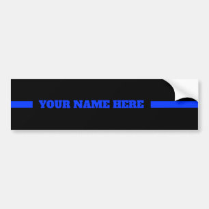 Jouw naam in de Thin Blue Line Police Support Bumpersticker