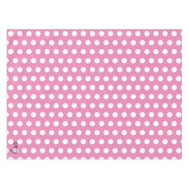 jouw naam in roze en witte stippen trendy motief tafelkleed