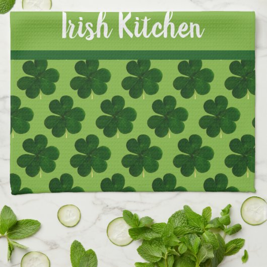 Jouw naam Irish Kitchen St Patrick's Day Theedoek (Gevouwen)