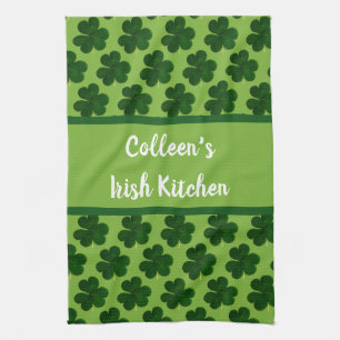 Jouw naam Irish Kitchen St Patrick's Day Theedoek