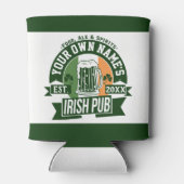 JOUW NAAM Irish Pub | Funny St Patrick's Day Party Blikjeskoeler (Achterkant)