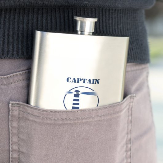 Jouw naam Kapitein Flask Custom Vuurtoren Marine Flacon (Voorbeeld)