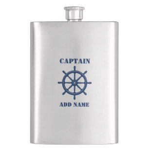 jouw naam kapitein Flask schip helm marine Flacon