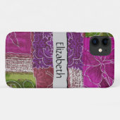 Jouw naam - Lapwerk, Bloemen, Wervelingen - Roze Case-Mate iPhone Case (Achterkant (horizontaal))