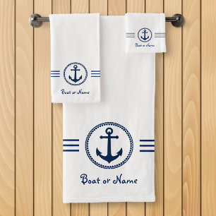 jouw naam met een modern Zee-anker Bad Handdoek