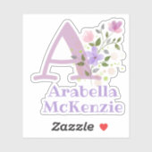 Jouw naam met Floral Design Sticker (Vel)