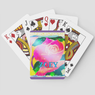 Jouw naam met slagschaduw, Star Beams Roos, Pokerkaarten