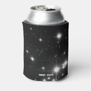 Jouw naam met sterren in Deep Space Best Man Blikjeskoeler