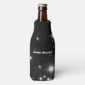 Jouw naam met sterren in Deep Space Best Man Flesjeskoeler (Fles Voorkant)