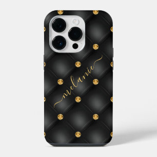 Jouw naam met zwarte gouden diamant iPhone 14 plus hoesje