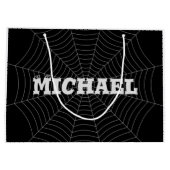 Jouw naam met zwarte grijze spin groot cadeauzakje (Achterkant)