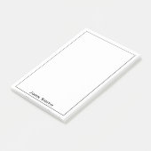 Jouw naam minimalistisch zwart/wit post-it® notes (Schuin)