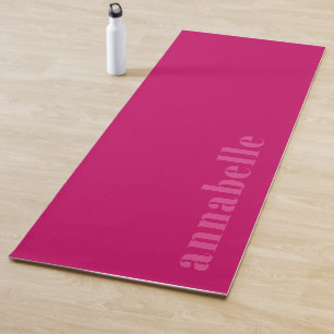 Jouw naam Modern Trendy Hot Pink Eenvoudig Yogamat