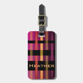 Jouw naam & Modern Weven Stripes Bagagelabel