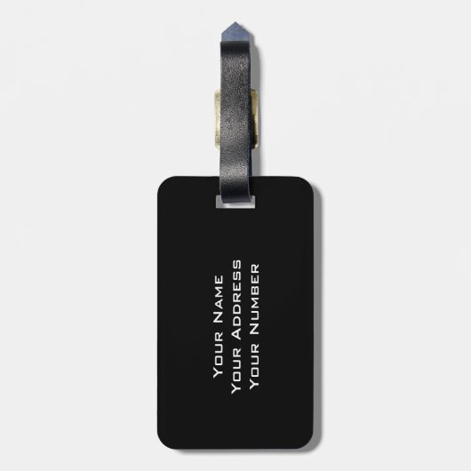 Jouw naam & Modern Weven Stripes Bagagelabel (Achterkant verticaal)