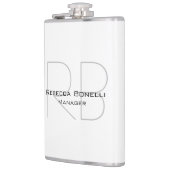 Jouw naam Monogram Uw titel Modern Heupfles (Links)