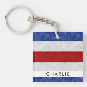 Jouw naam + Nautical Signal Flag C Charlie Sleutelhanger