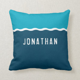 jouw naam Ocean Waves Kussen
