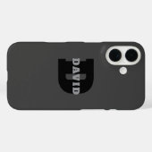 Jouw naam of bedrijfsnaam | Modern mannelijk grijs Case-Mate iPhone Case (Achterkant (horizontaal))
