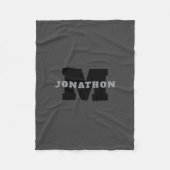 Jouw naam of bedrijfsnaam | Modern mannelijk grijs Fleece Deken (Voorkant)