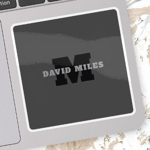 Jouw naam of bedrijfsnaam   Modern mannelijk grijs Sticker