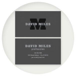 Jouw naam of bedrijfsnaam   Modern mannelijk grijs Visitekaartje