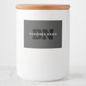 Jouw naam of bedrijfsnaam | Modern mannelijk grijs Voedselcontainer Etiket (Voorkant)