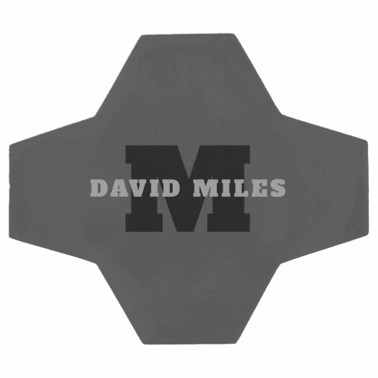 Jouw naam of bedrijfsnaam | Modern mannelijk grijs Voetbal (Enkel)