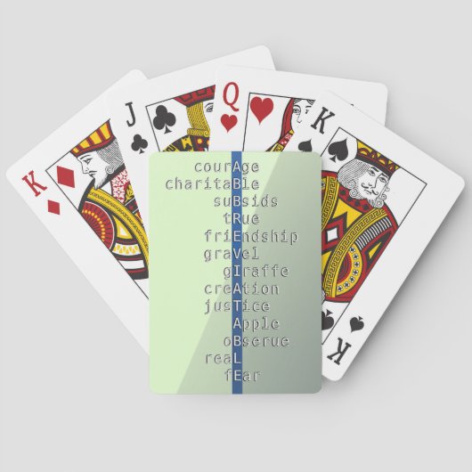 Jouw naam of bericht met Crosswords? Boven groen Pokerkaarten (Achterkant)