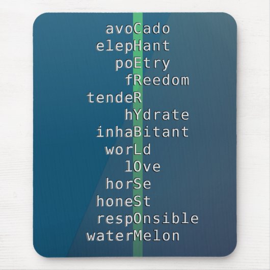 Jouw naam of bericht met kruiswoordpuzzels? Blauw Muismat (Voorkant)