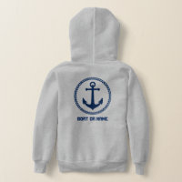 Jouw naam of Boat Name Zee Anchor Navy & Grey